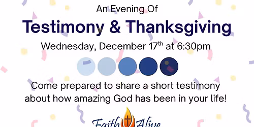 An Evening of Testimony & Thanksgiving
