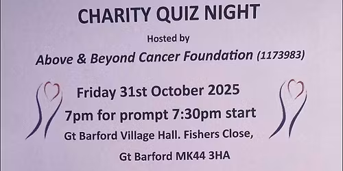 Above & Beyond Cancer Foundation Halloween pub quiz
