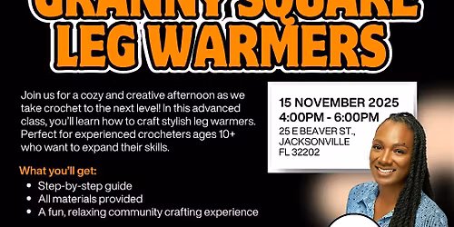 Granny Square Leg Warmers- Intermediate Crochet Class