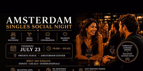 Amsterdam Singles Social Night: Meet 100 Singles