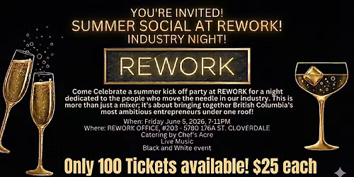 SUMMER SOCIAL AT REWORK! INDUSTRY NIGHT!