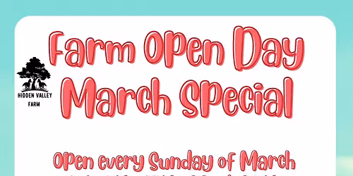 Farm Sanctuary Open Days - Every Sunday in the Month of March.