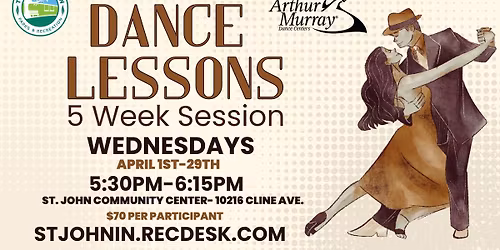\ud83d\udc83Dance Lessons\ud83d\udc83-5 Week Session- Wednesdays, April 1st-29th