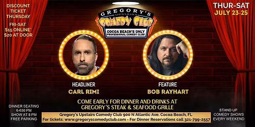 July 23-July 25 Gregory's Comedy Club