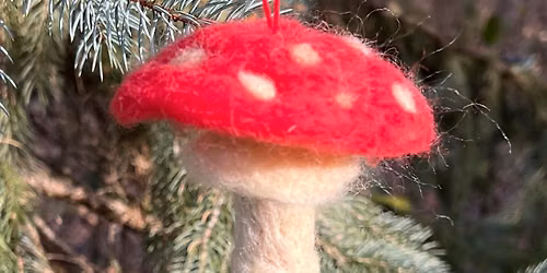Needle Felt Mushroom Ornament 