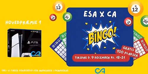 ESA x CA Bingo