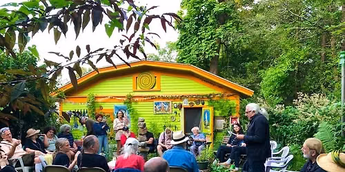Sparrow, Carl Watson, Valery Oisteanu at the Woodstock Shivastan Bookshop 
