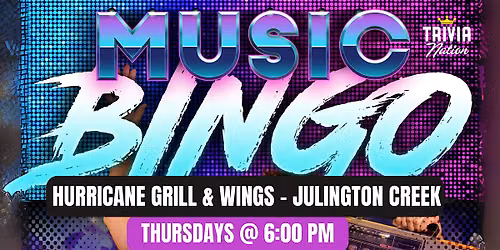 Music Bingo at Hurricane Grill & Wings Julington Creek - $80 in prizes!!