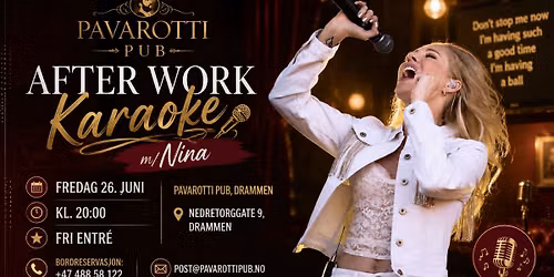 After Work Karaoke med Nina p\u00e5 Pavarotti Pub