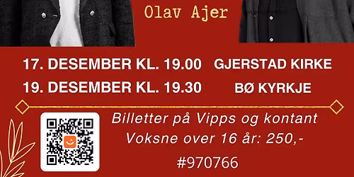 Julekonsert i B\u00f8 kyrkje med Mona Julianah Skruverud og Olav Ajer