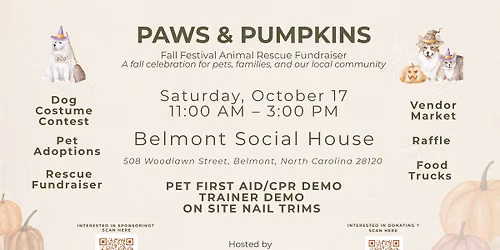 Paws & Pumpkins: Fall Festival Animal Rescue Fundraiser