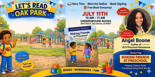 Let\u2019s Read Oak Park with Angel Boone: storytime, activities, and free books