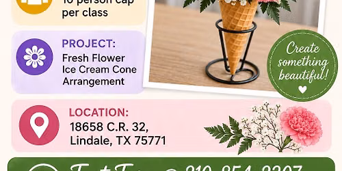 Pop Up Floral Design Art Class - for ALL ages!