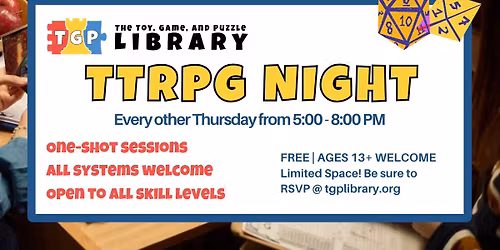 Tabletop RPG Night 3-12-26