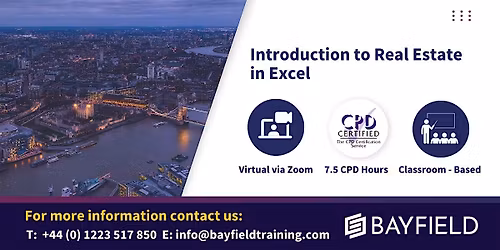 Bayfield Training - Introduction to Real Estate in Excel (In-Person)