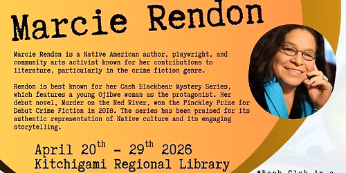 FREE: Cash Blackbear series author Marcie Rendon visits.