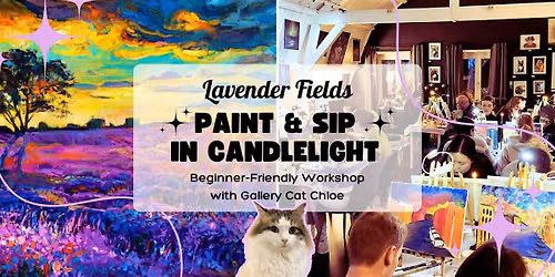 Paint & Sip in Candlelight with gallery cat - beginner-friendly
