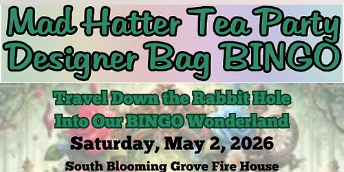 Mad Hatter Tea Party Designer Bag BINGO