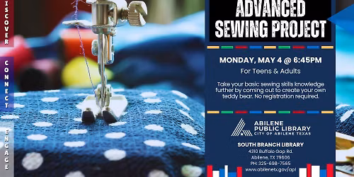 Advanced Sewing Project: Teddy Bear (South Branch)