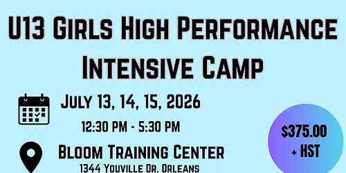 U13 Girls Hockey High Performance Intensive Camp
