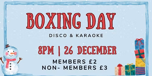 Boxing Day Disco and Karaoke