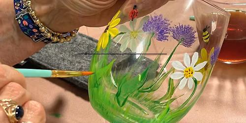 Floral Wine Glass Painting