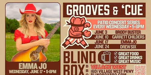 Free Concert Series: Emma Jo on Wednesday, JUNE 17 from 5-8PM at Village West