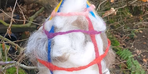 Felted Bird nest material holder for adults and kids morning workshop