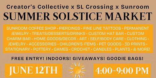 CCM x SL Crossing x Sunroom Coffee \u201cSummer Solstice Market\u201d