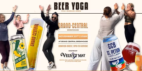 Yoga, Bubbles and Brews @ GCB!