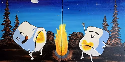 Let\u2019s Get Toasty Date Night paint on 1 canvas or together on 2