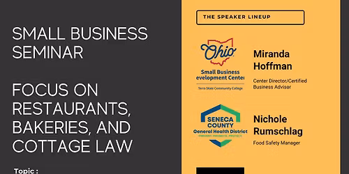 Small Business Seminar for Restaurants, Bakery, and Cottage Law