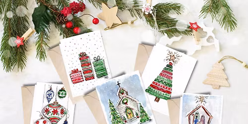 Art Class - Watercolor Christmas Card Workshop with MeganBaileyGillART at The Artisan Hatchery