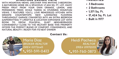 OPEN HOUSE!! 29220 Williams Avenue, Moreno Valley, CA 92555