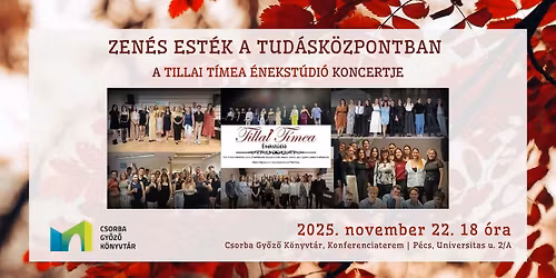 Zen\u00e9s est\u00e9k a Tud\u00e1sk\u00f6zpontban - a Tillai T\u00edmea \u00c9nekst\u00fadi\u00f3 koncertje
