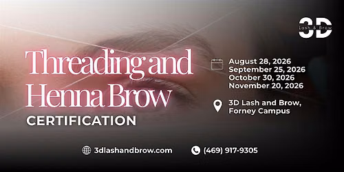 Threading & Henna Brow Certification by 3D Lash & Brow Academy