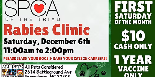 SPCA Rabies Clinic at All Pets Considered