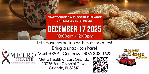 Craft Christmas Centerpieces and Cookies MetroHealth of East Orlando