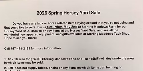 2026 Spring Horsey Yard Sale 