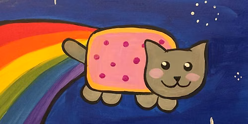 Kid's Summer Art Camp | Rainbow Space Cat Paint & Craft Class