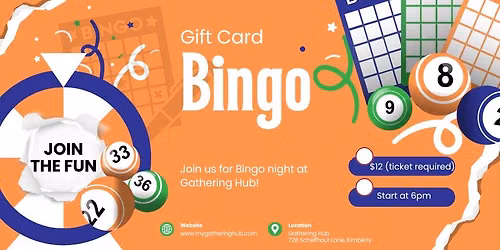 Gift Card Bingo at Gathering Hub