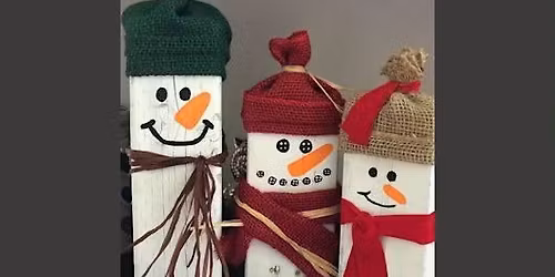 Crafternoons - Wood Plank Snowmen 