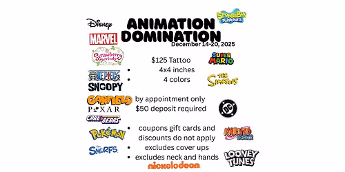 Animation Domination $125 Tattoo Special