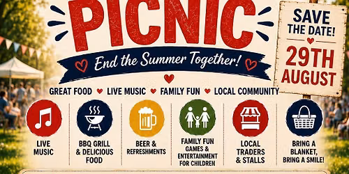 Cribbys Summer Picnic. 29th of August 12.00PM