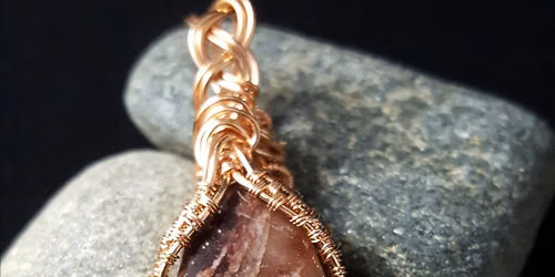 Copper Wire Weave Tumbled Stone