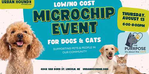 Low\/No Cost Microchipping for Dogs & Cats at Urban Hound Dog Park & Bar
