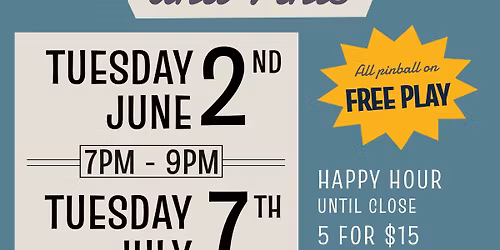 June Pinball & Pints at the Three Legged Dog