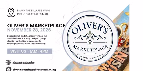 Oliver's Marketplace-Small Business Saturday\ud83d\udecd\ufe0f