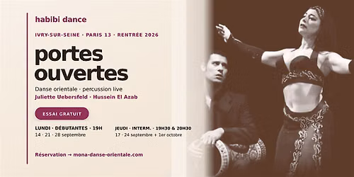 Cours d'essai gratuit — Danse orientale débutantes + à Ivry (jeudi 17)