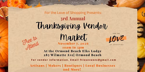3rd Annual Thanksgiving Vendor Market